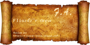 Fliszár Anna névjegykártya