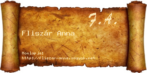 Fliszár Anna névjegykártya
